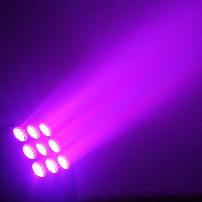Luz profissional 9x10W RGBW 4 da matriz do diodo emissor de luz do painel 3x3 em 1 luz principal móvel para o disco do DJ
