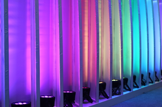 A lavagem lisa da cor completa do RGB 12*3W da luz da paridade do diodo emissor de luz de Rohs conduziu a iluminação da fase da paridade para o casamento do partido
