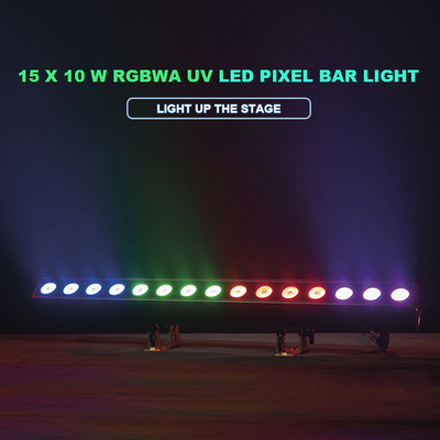 DMX Luz de palco de controle de pixel LED de barra de luz 15x10W RGBWA-UV para discoteca parque de casamento