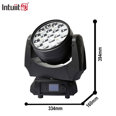 Zoom Moving Led Wash Light 19x10w 4 em 1 Gobo Projector Rgbw Farol Iluminação de palco de festas Efeitos de iluminação Bar Night Club Disco