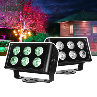 6x5W IP65 resistente à água RGBW 4IN1 Lâmpada LED de paisagem exterior DM512 Controle
