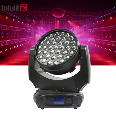 37x10W RGBW 4in1 Led Wash Iluminação do palco DMX Luzes de DJ Profissional 370W Zoom Moving Head Light For Party