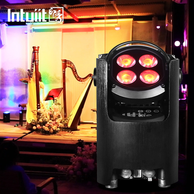 IP54 Mini Uplights 4X12W Bateria Spotlight 4 LEDs Sem fio DMX & IR Uplights remoto discoteca Clube de festas de palco