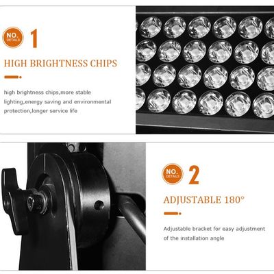 Luminária de parede LED Wash 48x40W City Color Stage RGBW 4 em 1 IP65