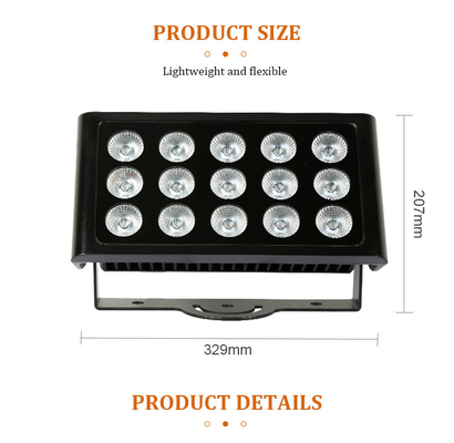 Lâmpada de inundação LED de 80W IP65 quadrada DMX RGBW LED para fachada de edifício