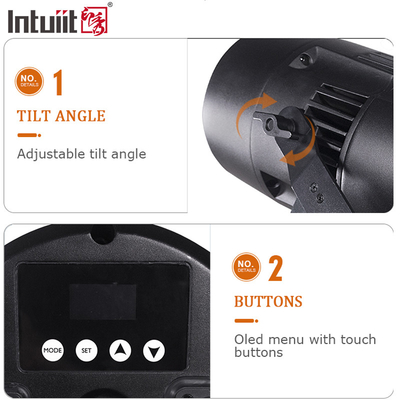 200W COB Luz LED Zoom linear 10 a 55 graus RGBW Sala de conferências Teatro Luz de inundação DMX LED Par