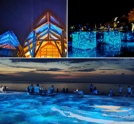 Projetor de Ondas de Água do Oceano com LED Colorido de Grau 6, Projeção 400w, Ondulação de Água Externa, À Prova D'Água IP65