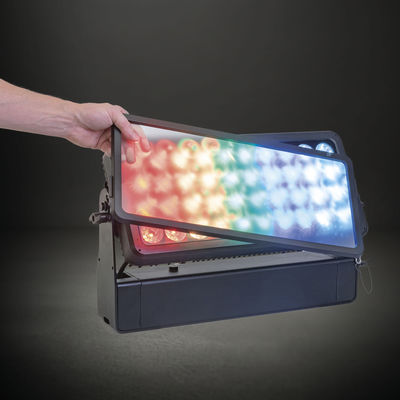 Refletor LED Exterior 40x10W RGBW para Lavagem de Fachada, Cor de Cidade, IP65