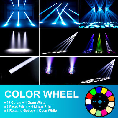 Feixe 200W Moving Head Light Oito Prisma Nova roda de oito cores Equipamento de iluminação de palco