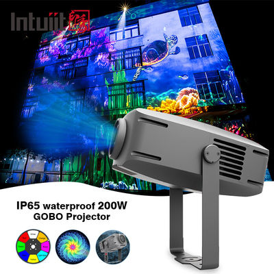Projetor Gobo de 200W para Exterior IP65, Projetor de Logotipo Gobo Impermeável, Logotipo Personalizado Rotativo, Luz de Projetor Gobo, Luzes de Publicidade