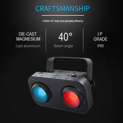 Luz de efeito Blinder LED COB Par 2x100W 2 Olhos RGB 2 EM 1 DMX 200W, Luz de público branco quente e frio de 2 olhos para casamentos e bares