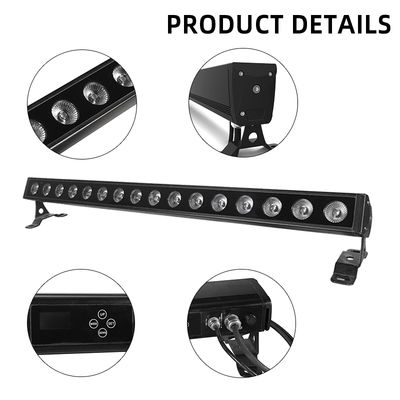 Luminária de Lavagem de Parede LED 16*5W RGB DMX IP65 Carcaça de Alumínio Iluminação de Lavagem de Parede Impermeável para Exterior Iluminação DMX512 para Edifícios Exteriores