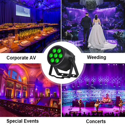 7x20w IP65 DMX512 Luzes de Palco Bar Party RGBWA-UV 6 em 1 LED Par Can Light DJ Disco Party
