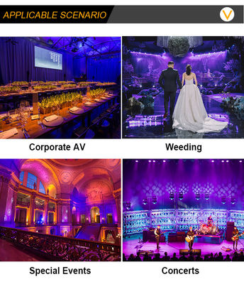 Luz LED PAR 7x20W RGBWA+UV 6 em 1 IP65 para Exterior — DMX512 à Prova d'Água para Palco, Casamento e Eventos