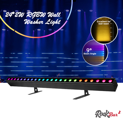 Luz de Lavagem IP20 DMX512 Solução Musical Inteligente Avançada 24*2W RGBW LED Luzes Barra Linear Wall Washer