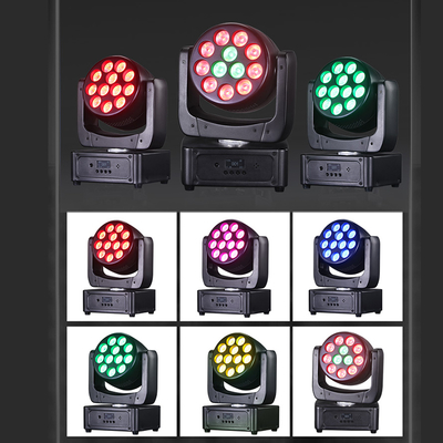 Lâmpadas de cabeça móvel 12*8W LED Lâmpadas de palco RGBW DJ Iluminação DMX 512 Ativação de som para Eventos Festas Casamento Igreja Show de banda ao vivo