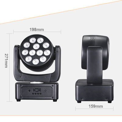 Lâmpadas de cabeça móvel 12*8W LED Lâmpadas de palco RGBW DJ Iluminação DMX 512 Ativação de som para Eventos Festas Casamento Igreja Show de banda ao vivo