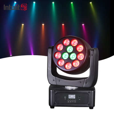 Lâmpadas de cabeça móvel 12*8W LED Lâmpadas de palco RGBW DJ Iluminação DMX 512 Ativação de som para Eventos Festas Casamento Igreja Show de banda ao vivo