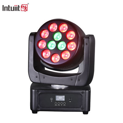 Luz de palco moving head wash LED RGBW 12x8W com efeito de feixe para festas e discotecas, controle DMX para parques temáticos noturnos