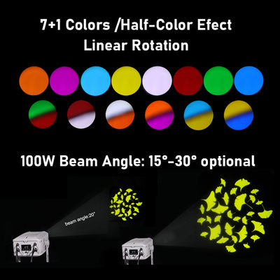 100W Logo Gobo Projector Light IP65 Outdoor DMX512 Projeção de padrão personalizado para publicidade, edifícios e eventos