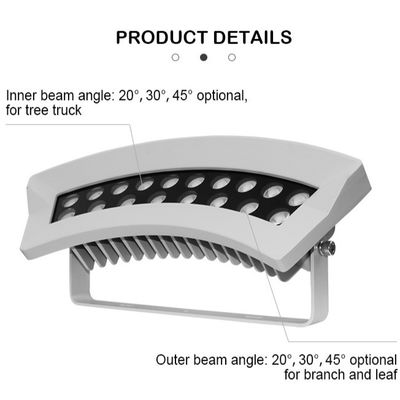 Profissional RGBW LED Edifício Árvore Luz de Inundação IP65 DMX512 LED resistente à água Luz de Inundação LED para Iluminação de fachada exterior 36W