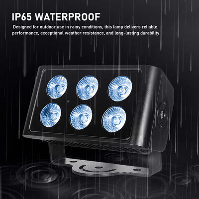 Lâmpada de inundação LED exterior 6x5W RGBW 4in1 IP65 Impermeável DMX512 Arquitetônica Lâmpada de Lavar Parede Lavadora de parede para fachada de jardim de edifícios