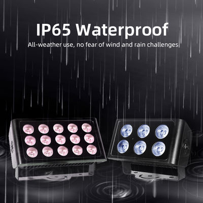 Lâmpada de inundação de LED IP65 Profissional 15x5W RGBW 4 em 1 Lâmpada de paisagem exterior Lâmpada de alumínio Arquitetura Lâmpada de lavagem