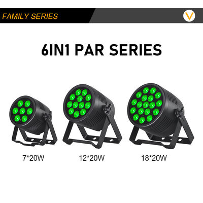 Par LED para exterior IP65 à prova d'água Par LED 12x20w RGBWA UV 6IN1 DMX
