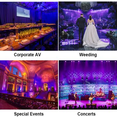 Luzes de palco profissionais à prova d'água IP65 para DJ Disco, 7*20W RGBWA UV 6 em 1 LED Par Lights com controle DMX512