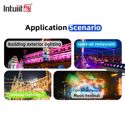 Barra de Luz LED Lavadora à Prova d'Água 12/24x2W RGBW 4 em 1 IP65 Alumínio DMX512