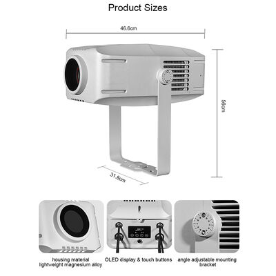 Projetor de Gobo com Logo em LED 400W IP65 DMX512 Externo com Padrão Personalizado para Edifícios, Publicidade e Eventos