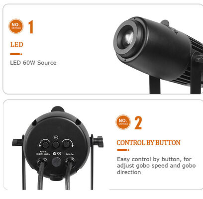 Luz de projeto de logotipo personalizado Projeto de Gobo à prova d'água para exterior 60W Luzes de publicidade LED para marca de negócios