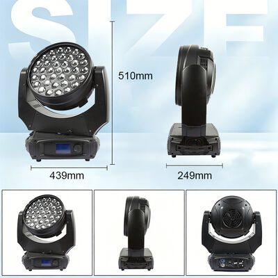 37x10W 4in1 RGBW LED Moving Head Zoom Wash Light DMX512 Equipamento de palco profissional para bar de casamento de discoteca