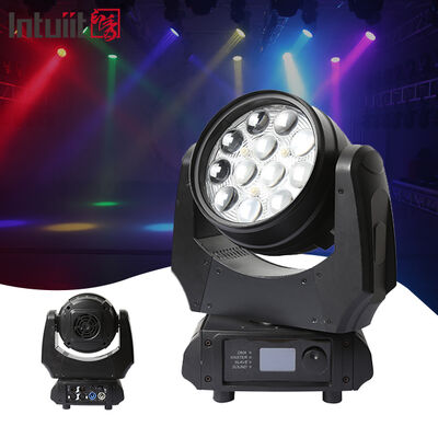 5-60 Degree Zoom LED Moving Head Wash 12x10W RGBW 4in1 Mini Stage Light High Brightness DMX Control for Professional Show Party Event
