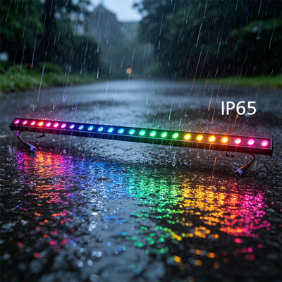 Luz Linear LED RGBW 4 em 1 IP65 para Exterior 2x24W — Luz de Lavagem à Prova d'Água DMX512 para Edifícios, Pontes e Paisagens