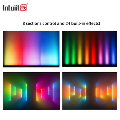 Luz Linear LED RGBW 4 em 1 IP65 para Exterior 2x24W — Luz de Lavagem à Prova d'Água DMX512 para Edifícios, Pontes e Paisagens