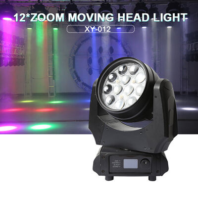 Venda Quente LED Moving Head Wash Light 12x10W RGBW 4in1 DMX512 Lâmpada de Tintura Profissional para Festa de Casamento KTV