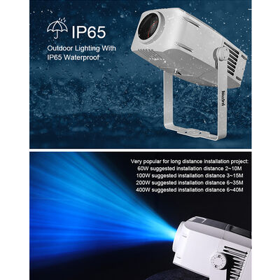 Projector de efeito de ondas de água IP65 exterior. LED RGBW, 60W a 400W Opções, DMX512, Luz de onda móvel para fachadas, jardins.