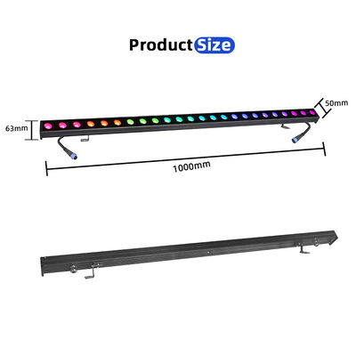Luz Linear LED RGBW 4 em 1 IP65 para Exterior 2x24W — Luz de Lavagem à Prova d'Água DMX512 para Edifícios, Pontes e Paisagens