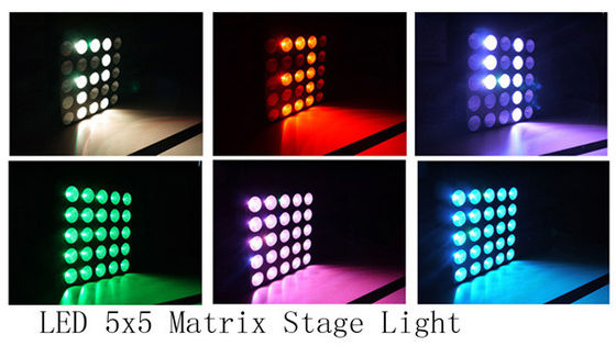 luz conduzida da fase do ponto DMX do controle 25x10w RGB do pixel da matriz 5x5 do efeito do diodo emissor de luz da fase 100V tri cor mais cega clara