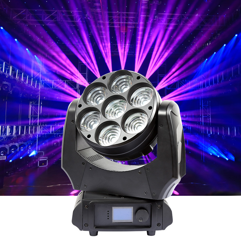 Rgbw 4 em 1 da fase movente de Dmx da luz da cabeça do pixel da lavagem do feixe cabeça movente conduzida 7x40w