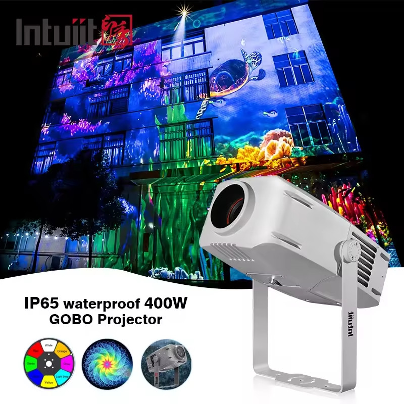 Luz de inundação portátil exterior do diodo emissor de luz IP65 Mini Digital Custom Gobo Projetor no suporte