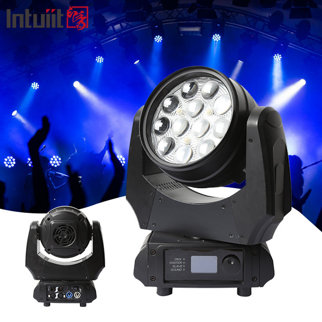 LED RGBW 4in1 luzes de palco cabeça móvel clube noturno DJ Stage 12X10W LED luz LED cabeça móvel lavagem