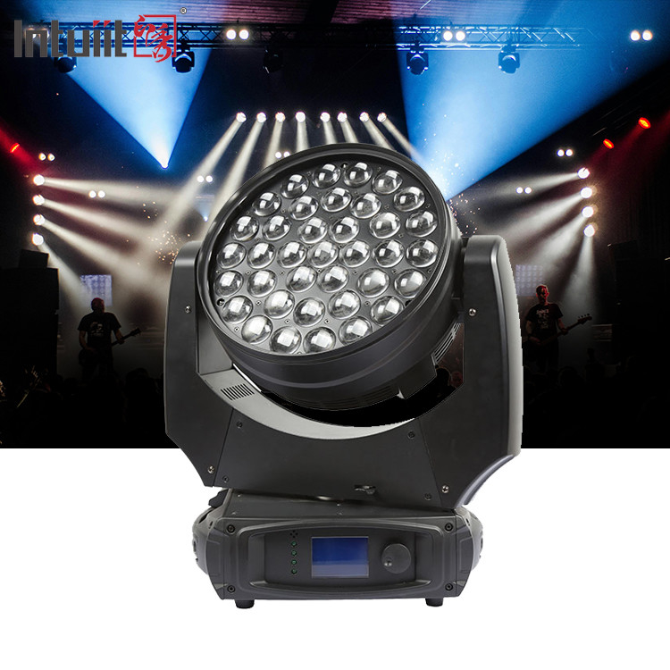 LED Wash 37x10W Zoom Iluminação de palco DMX Beam Wash Lâmpadas de cabeça móvel
