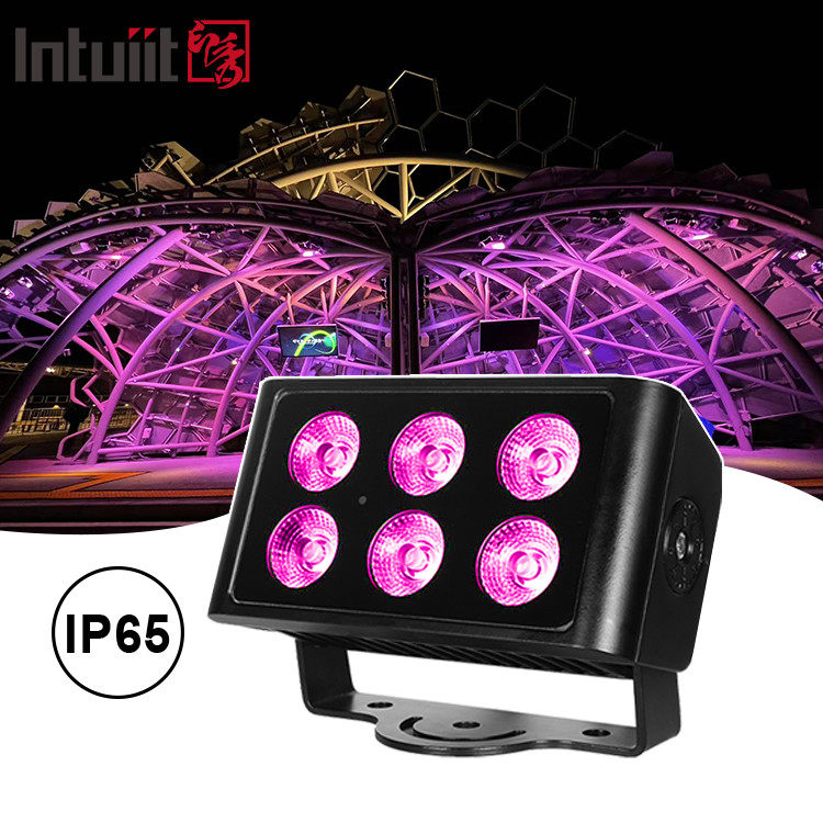 6x5W 4pcs LED Beads Outdoor Quadrado IP65 Impermeável DMX Luz de Estágio Luz de Inundação RGBW 4 em 1