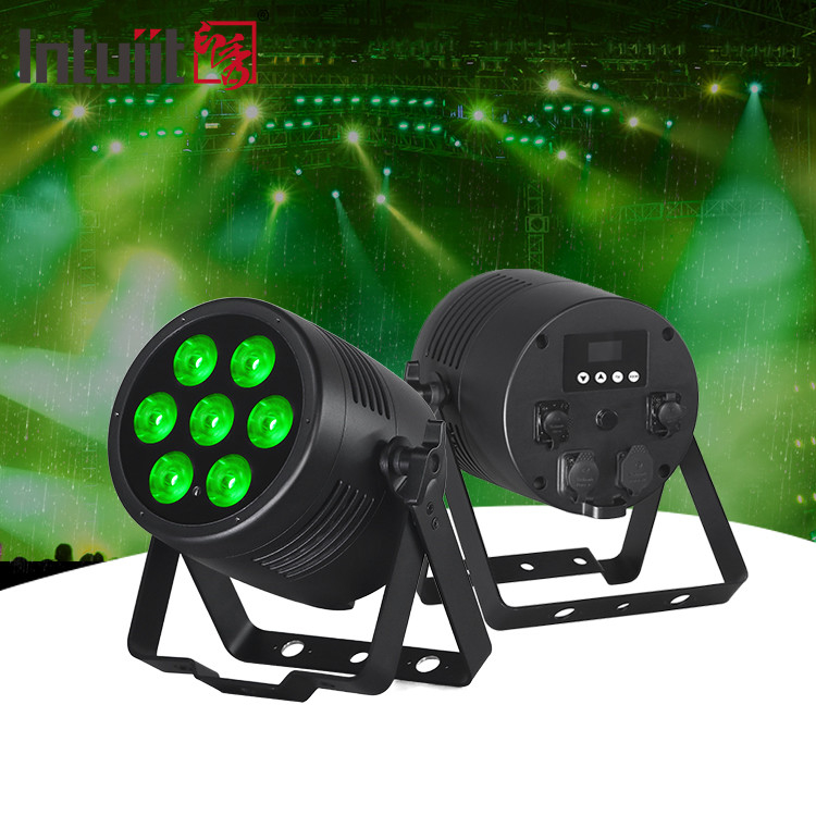Impotente sem fio DMX Exterior 7x20W RGBWA UV 6in1 IP65 LED Par Light Uplight Exterior