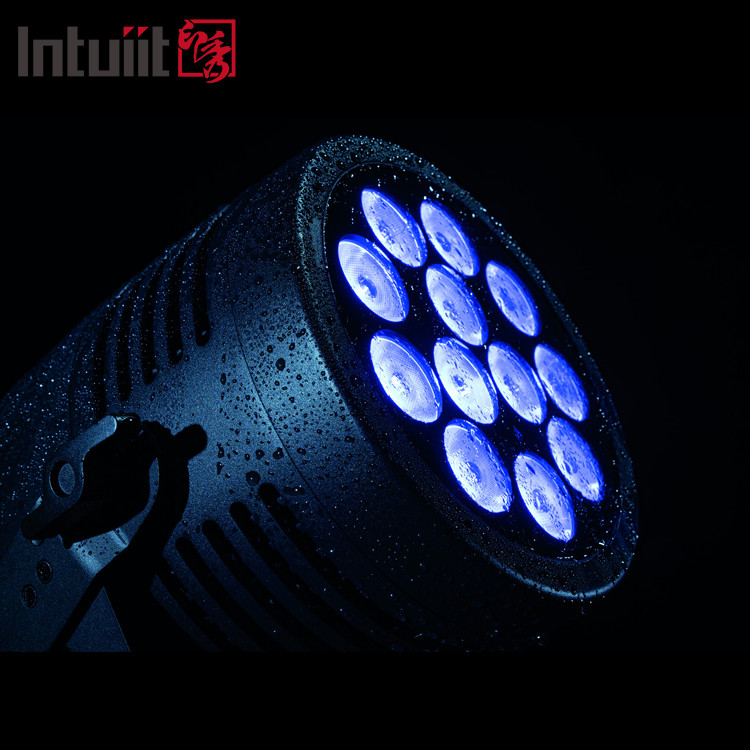 IP65 Iluminação de palco de DJ ao ar livre 12x20W RGBWA UV 6in1 LED de alumínio Par sem ruído Efeito de lavagem de discoteca com DMX512
