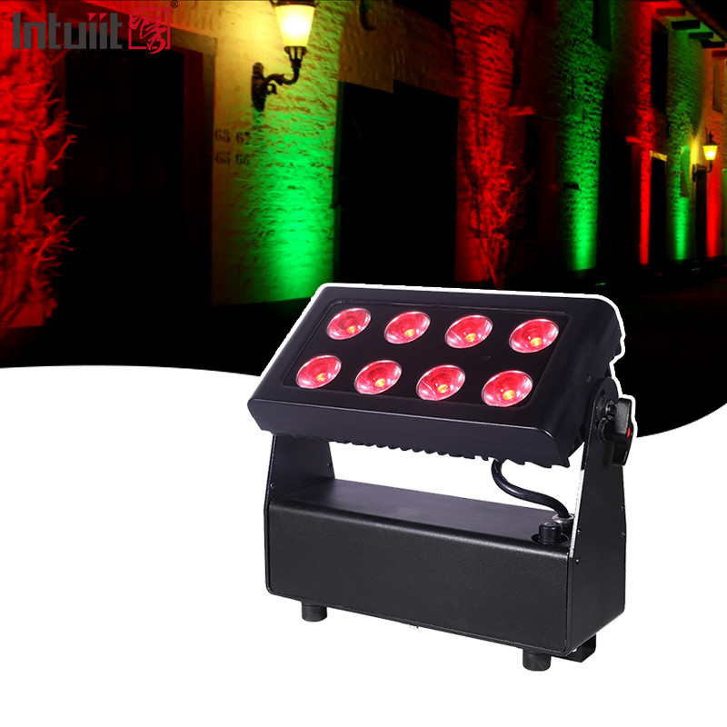 8X15W luz colorida da cidade RGBW 4in1 IP54 resistente à água luz de lavadora de parede para DJ bar palco de concerto ao ar livre Bateria Alimentada