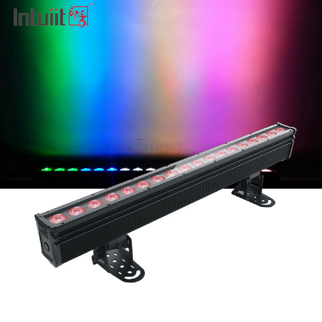 18×10W RGBW 4in1 resistente à água LED exterior Lâmpada de lavagem de parede DMX Estágio exterior Pixel LED Bar Iluminação IP65 Luzes de projeção