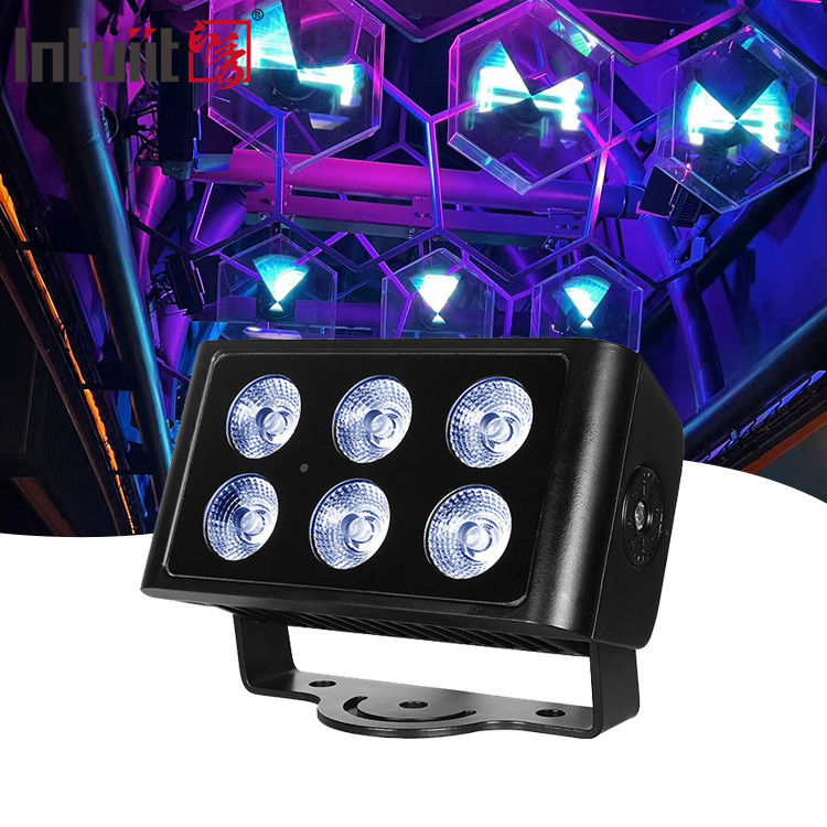 6x5W Iluminação exterior à prova d'água DMX512 RGBW Lâmpada LED Villa pátio edifício ponte projeto Iluminação de paisagem Luz de cor